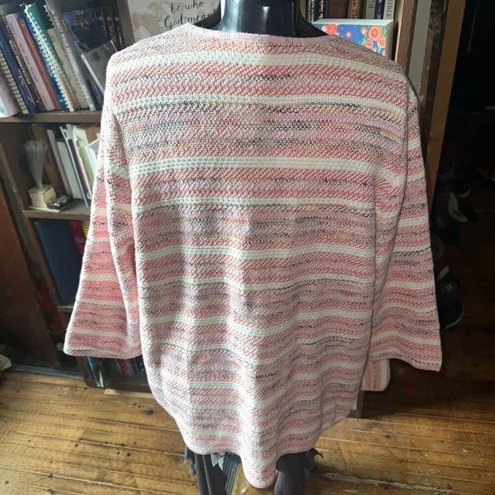 Chico’s 4/XXL multicolored textured coastal drape cardigan sweater - Picture 2 of 3